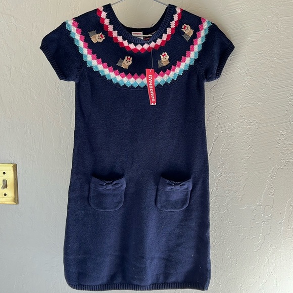 GYMBOREE NWT Navy Knit Yorkshire Terrier Dress - Picture 1 of 8